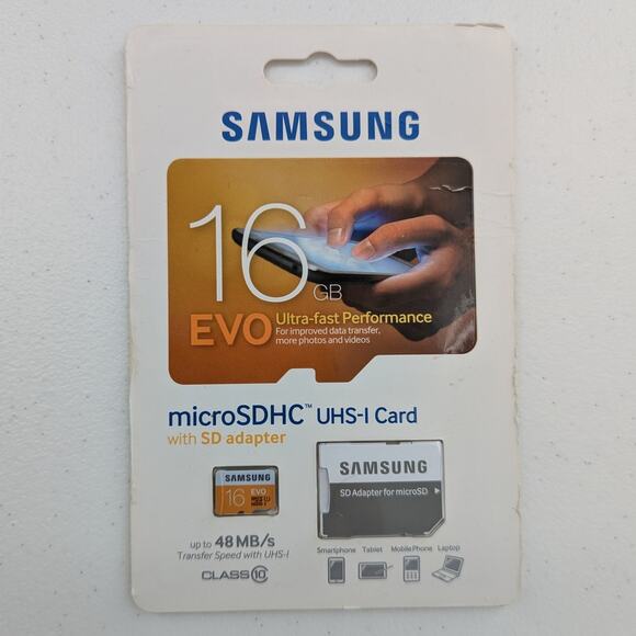 Samsung EVO 16GB MicroSD Memory Card Ultra Fast Class10 for Camera Galaxy Phone - Picture 1 of 2